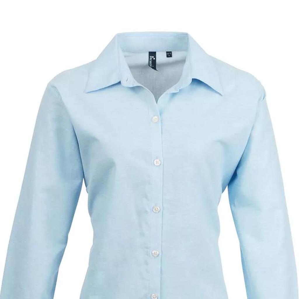 Premier Womens/Ladies Signature Pearlised Oxford Long-Sleeved Shirt