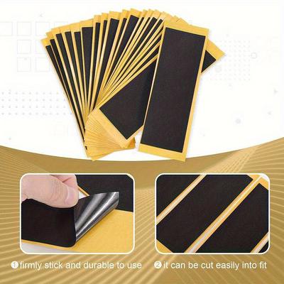 2 шт. Черные наклейки на деку фингерборда, неразрезанные, черные пенные наклейки для грипа, 38 мм x 110 мм