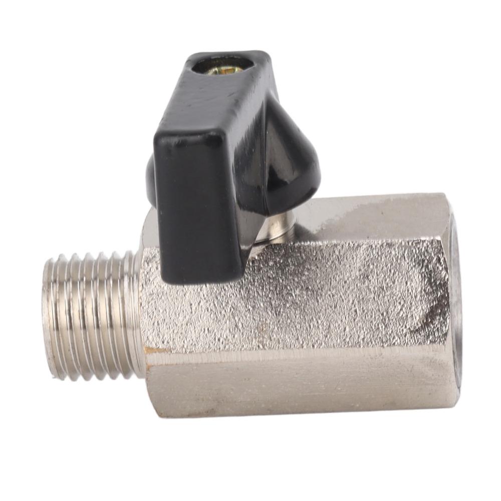 2PCS Female To Male Thread Brass Ball Valve Silver Household Tap Water Ball Valve  Home Maintenance