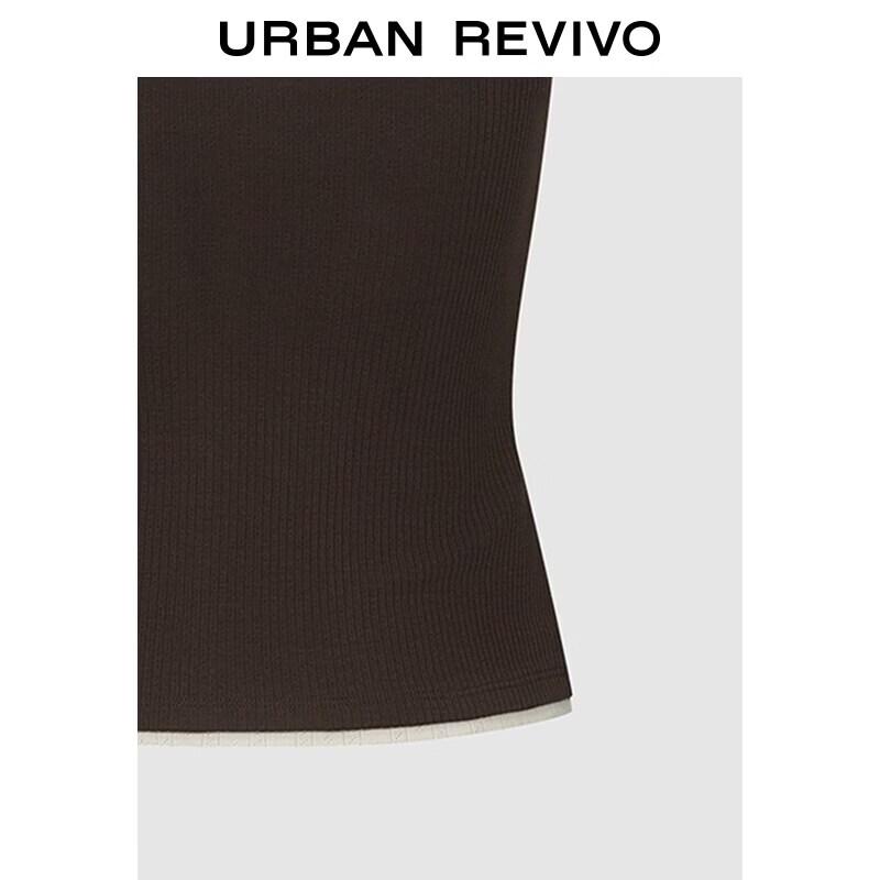 UR2026 Women's Casual Faux Two-Piece Textured Vest T-shirt