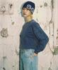 REBRENNER Pigment Cutoff Oversized Crop Sweatshirt Charcoal