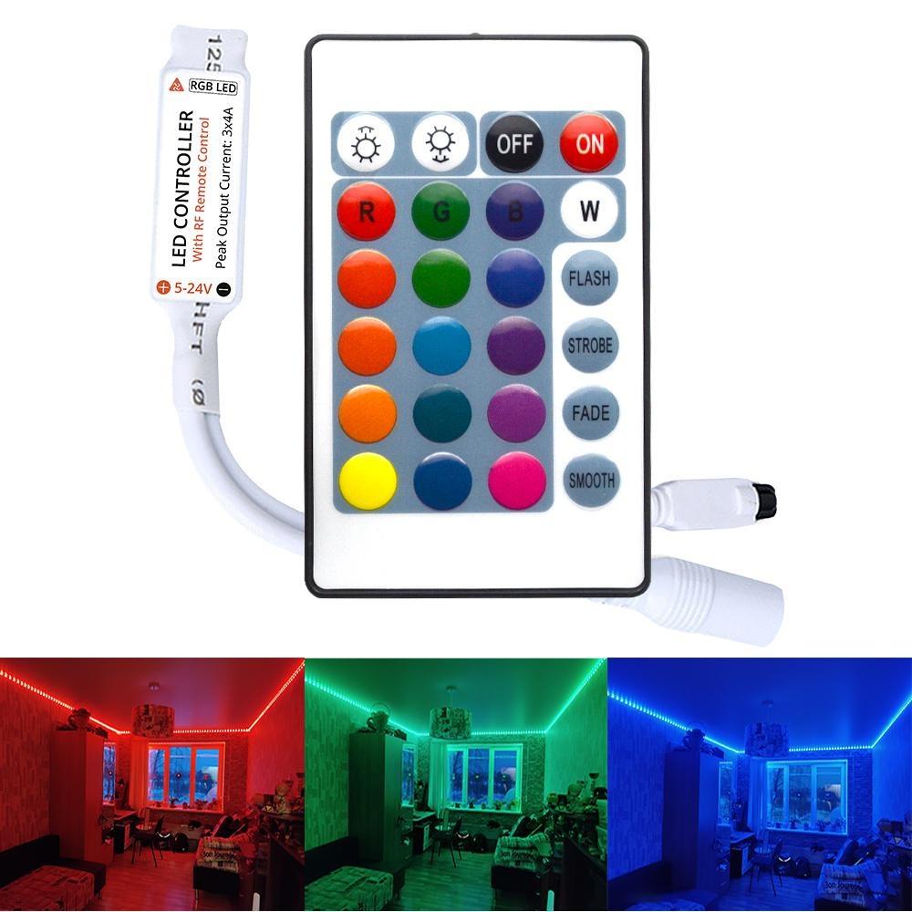 Мини-24 клавиши RGB светодиодная лента ИК-пульт дистанционного управления с мини-контроллером приемника диммер лампы для 2835 5050 RGB светодиодная лента DC12V
