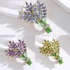 Fashion Crystal Lavender Brooches Pins Women Clothing Wedding Jewelry Party Accessories