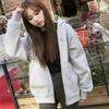 Autumn and Winter Velvet Zipper Sweatshirt Women's Cardigan Korean Style Student Hooded Loose Coat Women's Large Size Casual Top