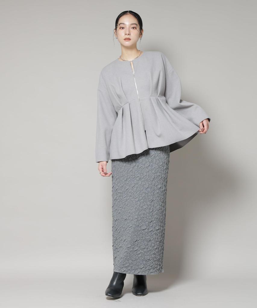 Nano Universe Жаккардовая облегающая юбка размера S для женщин, ламе, 020, серый, 669-5230317