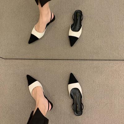 Французская ретро-элитная женская обувь с острым носком, новинка лета 2025 года с юбкой-мешком и сандалиями