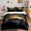 Lion Face with Moon. Bedding Sets Duvet Cover Sets Duvet Covers Pillowcases(1*Duvet Cover 2*Pillowcases Without Duvet Insert)