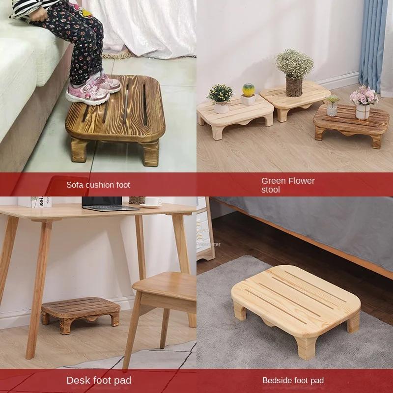Деревянный табурет, низкая подставка для ног, офис, гостиная, подставка для ног, нескользящий детский табурет, деревянные табуреты для обуви, дом