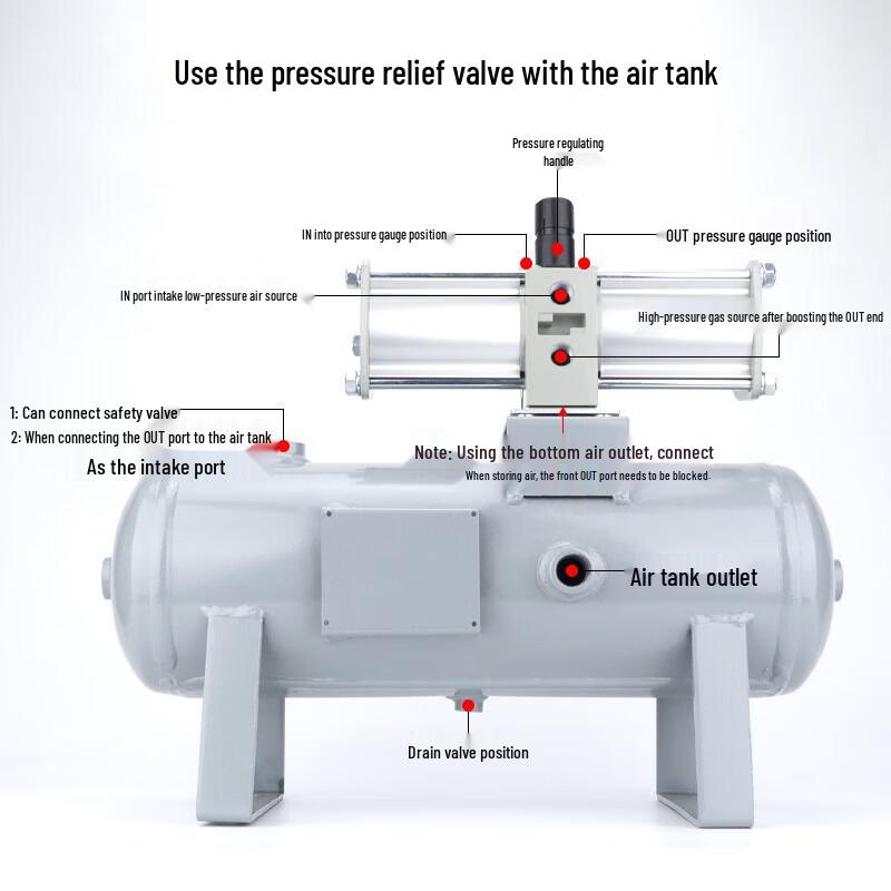 Andatong 9921 Pneumatic Booster Valve with 10L Air Tank