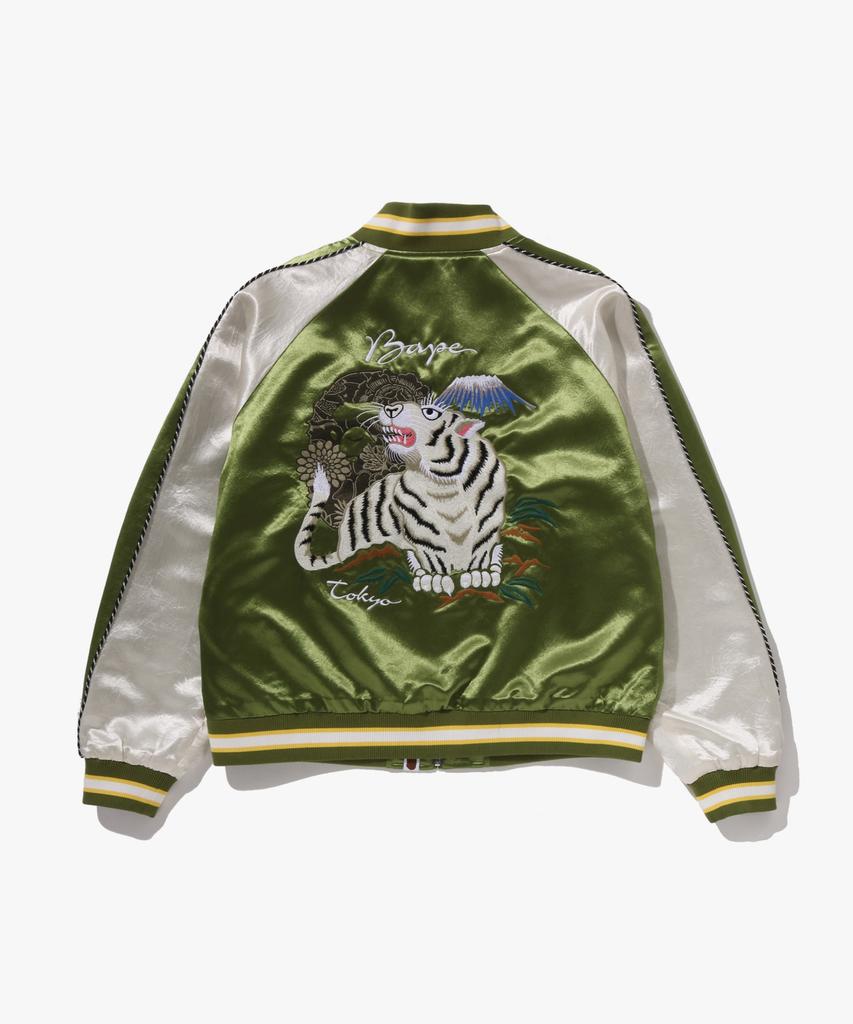 Bape Японская художественная куртка-сувенир (M) Оливково-серый