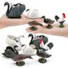 Realistic Figures Animal Model With Ducks Rooster Swans For Decorative Display