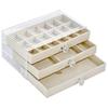 Three-layer Flannel Jewelry Storage Box, Earrings, Earrings, Storage Box, Jewelry Dust-proof Drawer Jewelry Box Storage