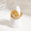 3pcs Fashion Ribbed Sun Geometry Ring 18K Gold Color Plated Stackable Ring Finger Ring Set  Weeding