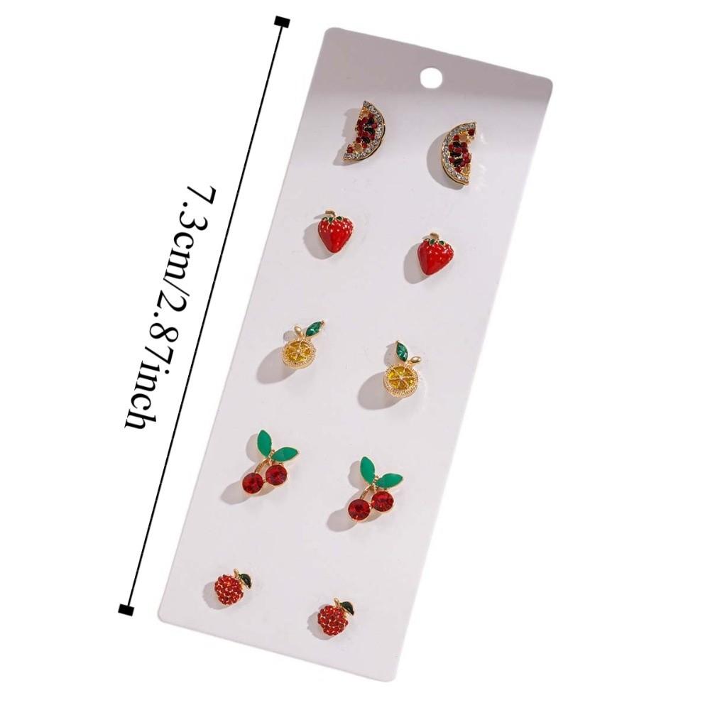 Strawberry Lemon Mini Cherry Earrings Orange Cherry Small Fruits Ear Stud Jewelry Gift
