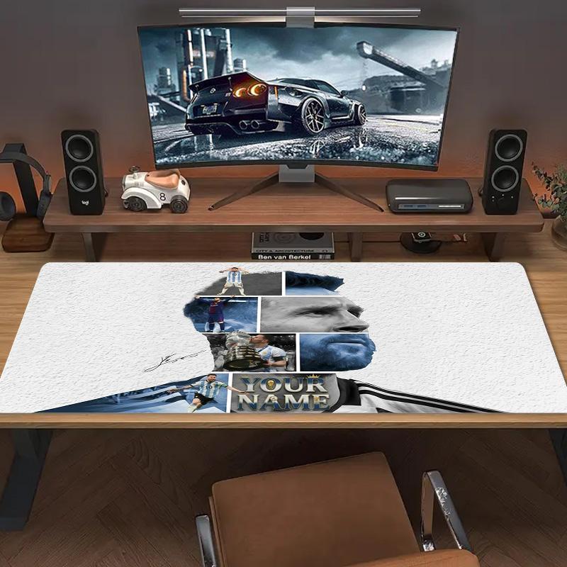Messi Custom Name Large Size Mouse Pad Large Gaming Table Cushion Nonslip Laptop Tablet Big Mousepad Xxl Mat Mini Pc Playmat With Lock Edge Custom Nam