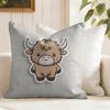 Cool Highland Cow Cushion Cover Natural Linen Pillow Cover DoubleSided Print Cushion Cover for Sofa Home Decor