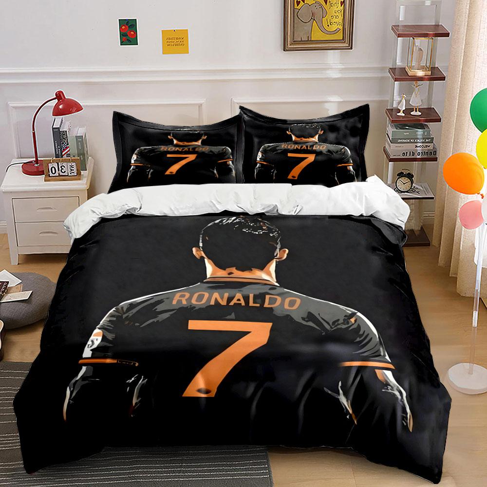 Black jersey, Ronaldo, seven. Bedding sets Duvet cover sets Duvet covers Pillowcases(1 * Duvet Cover 2 * Pillowcases without duvet insert)