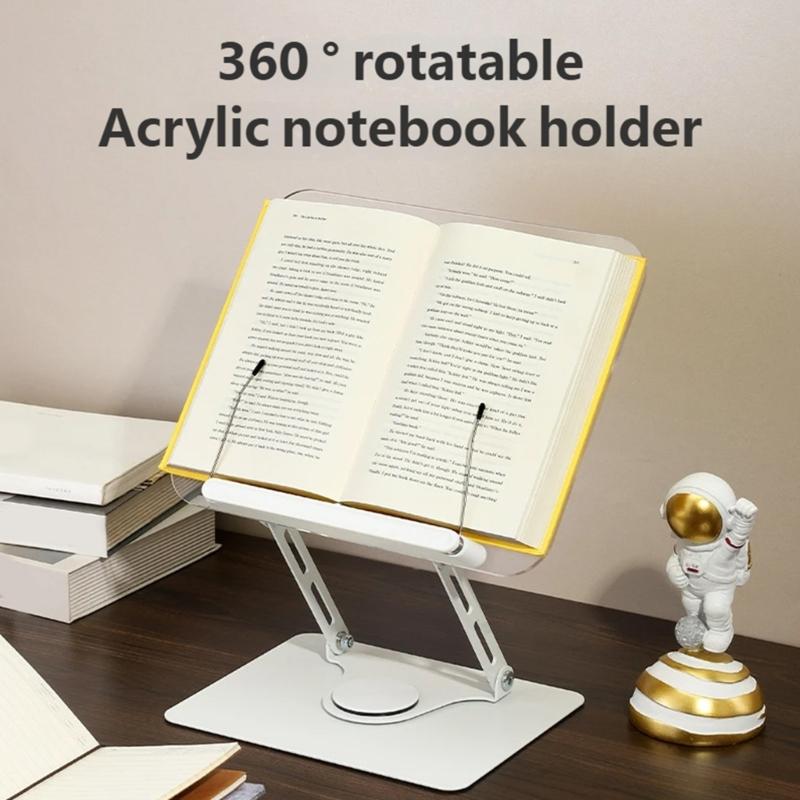 Эргономичная акриловая подставка для книг, регулируемая по высоте и углу, для чтения, учебы и готовки. Складная, портативная конструкция.
