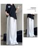 Women's High-Waist White Quick-Dry Wide-Leg Pants - Ice Silk, Anti-Mosquito, UV Protection, Summer Drape with Side Stripes