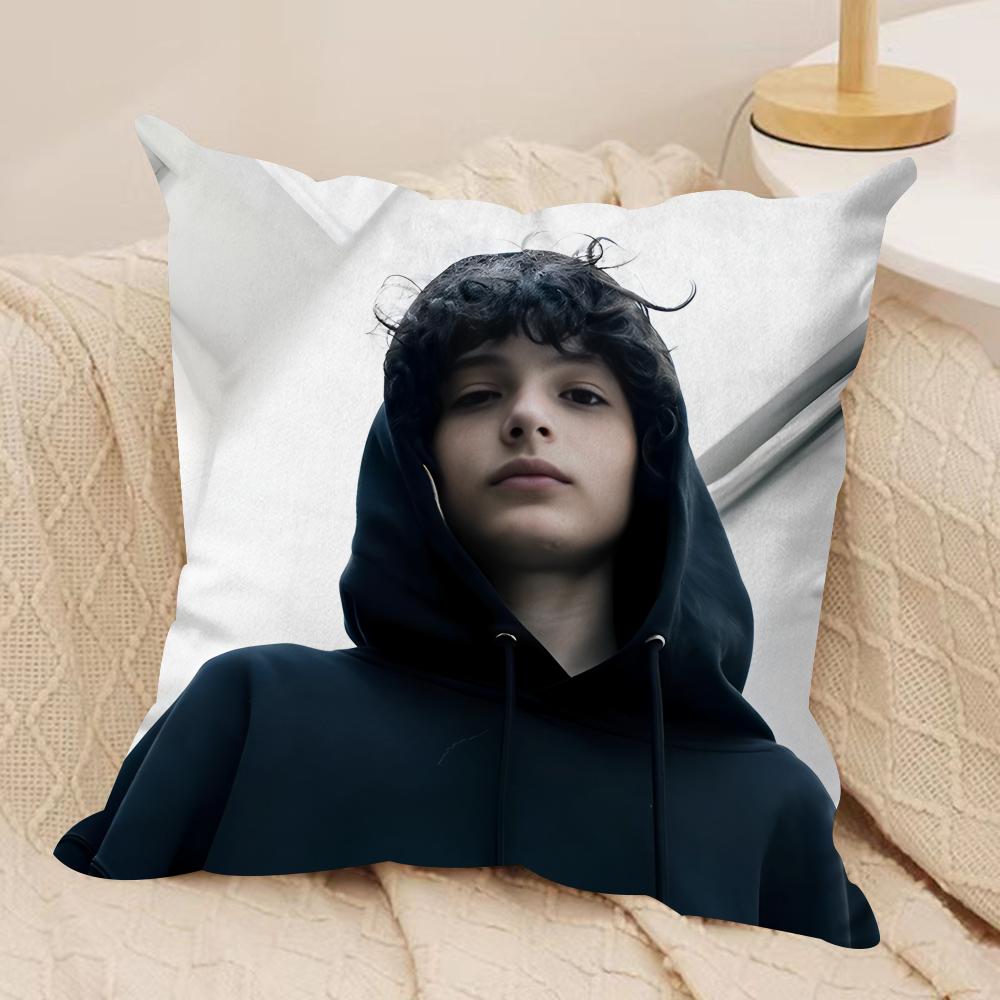 Actor FFinn WWolfhard Cushion Cover Silky Short Plush Invisible Zipper Dustproof Sofa Pillow Case for Home Decor