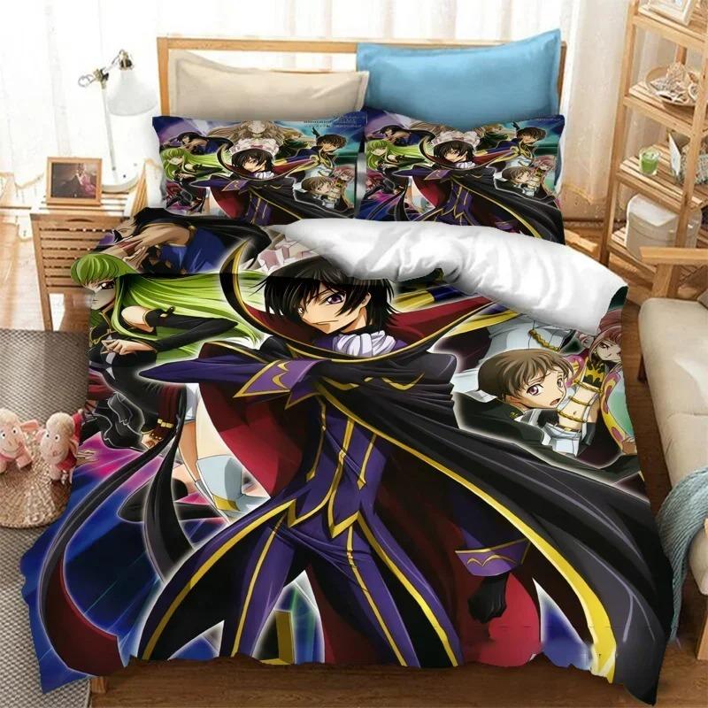 Fashion 3D Printed Anime Code Geass Duvet Cover Bedding Set Double Twin Full Queen King Adult Kids Bedclothes Quilt Cover