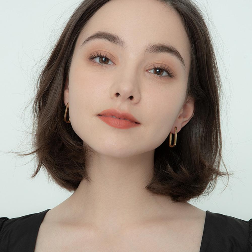 Геометрические квадратные серьги-кольца с прямоугольной пряжкой-замком для проколотых ушей, модные ювелирные изделия, изящные серьги для вечеринки