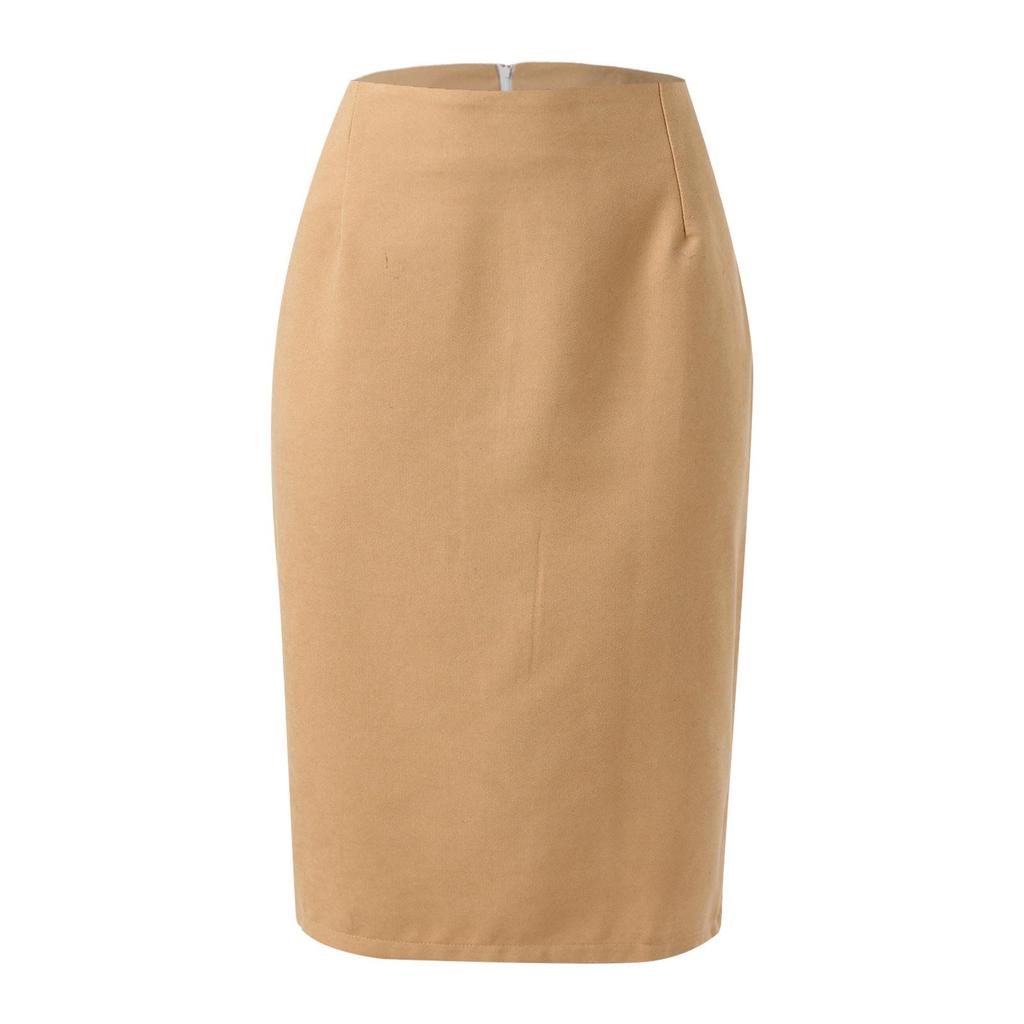 High-Waisted Women's Plaid Pencil Skirt - Knee-Length Wool Skirt for Autumn and Winter