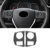 Carbon Fiber Car Steering Wheel Plate Stickers Button Frame Trim Decals For Toyota Corolla 2014- Auto Interior Accessories