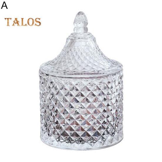 Sugar Bowl Ornamental Desktop Storage Clear Sturdy Glass Jewelry Box with Lid Kitchen Supplies