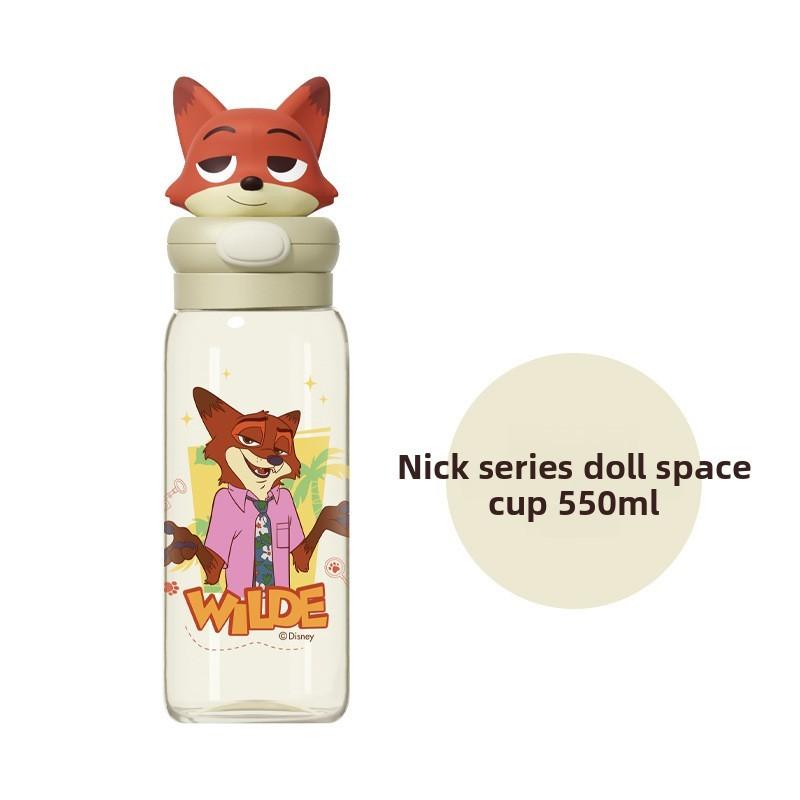 Zootopia Nick And Judy Plastic Straw Cup With Tritan Material For Kids