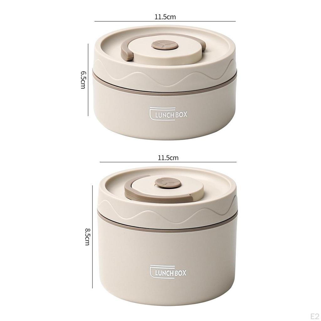 2 Pieces Insulated Lunch Boxlunch Box Meal Easy To Clean Lightweight Round Mess Tin