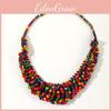 Creative Colored Wooden Bead Woven Necklace Neck Accessories For Men And Women