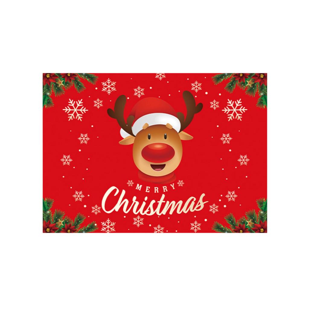 Christmas Placemat Decoration Set, Claus Linen Stain-resistant And Heat-insulating Tablecloth