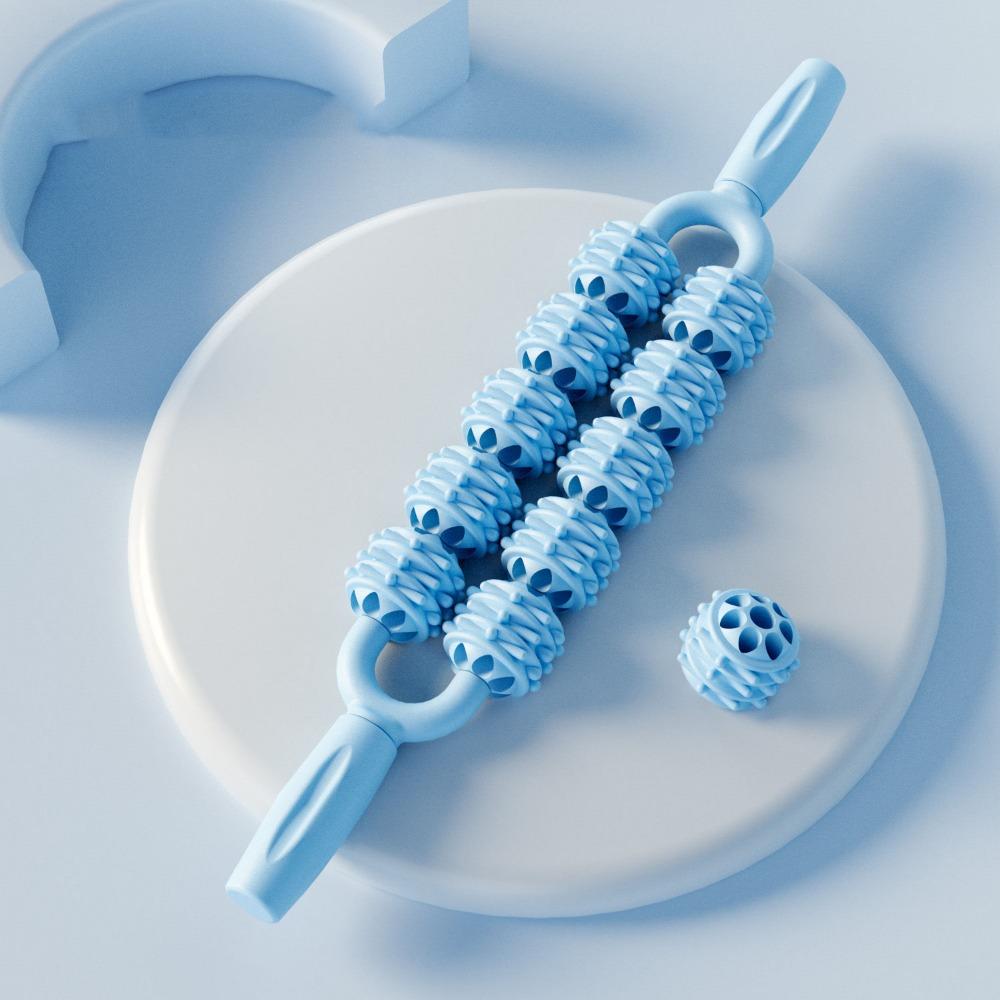 Фитнес-роликовый массажный шарик, антицеллюлитная палочка для фасций, портативная палочка для йоги, массаж икр