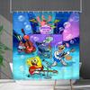 Занавеска для ванной Водонепроницаемая занавеска для душа Цифровая печать Анимация Без перфорации Туалетная перегородка Занавеска Ткань для душа