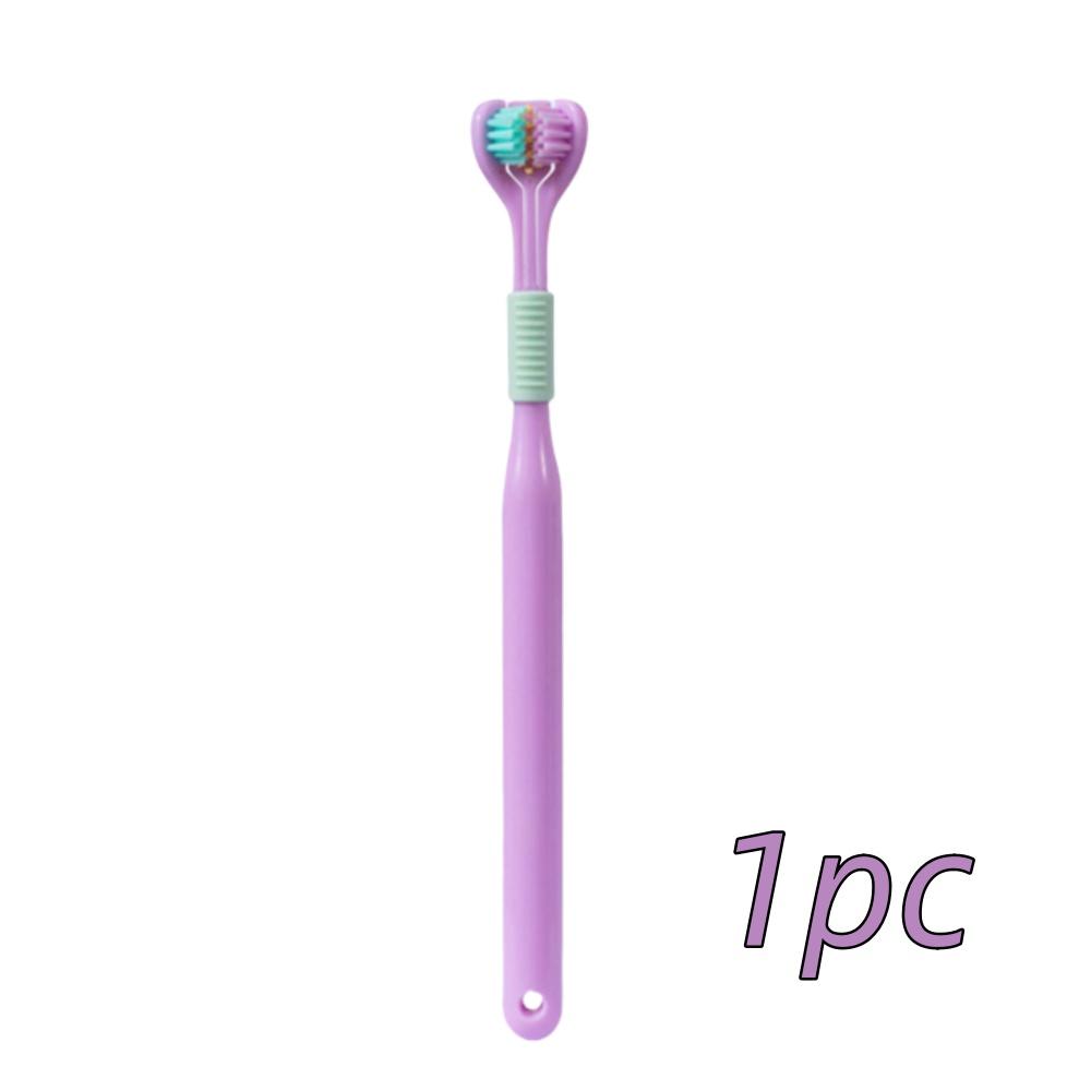 4 шт. мягкая щетина 3-сторонняя зубная щетка бережная очистка взрослых зубов щетка для полного ухода за деснами аутизм сенсорный дизайн инструмент для здоровья полости рта