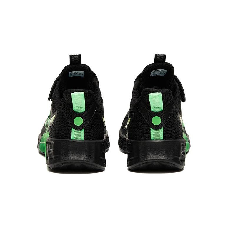 Anta Trendy Breathable Comfortable Versatile Non-Slip Wear-Resistant Low-Top Kids Running Shoes Kids Sneaker Black Green 312315578-4