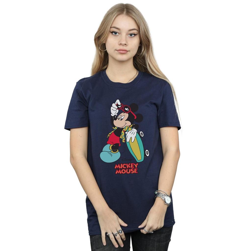 Disney Womens/Ladies Mickey Mouse Skate Dude Cotton Boyfriend T-Shirt