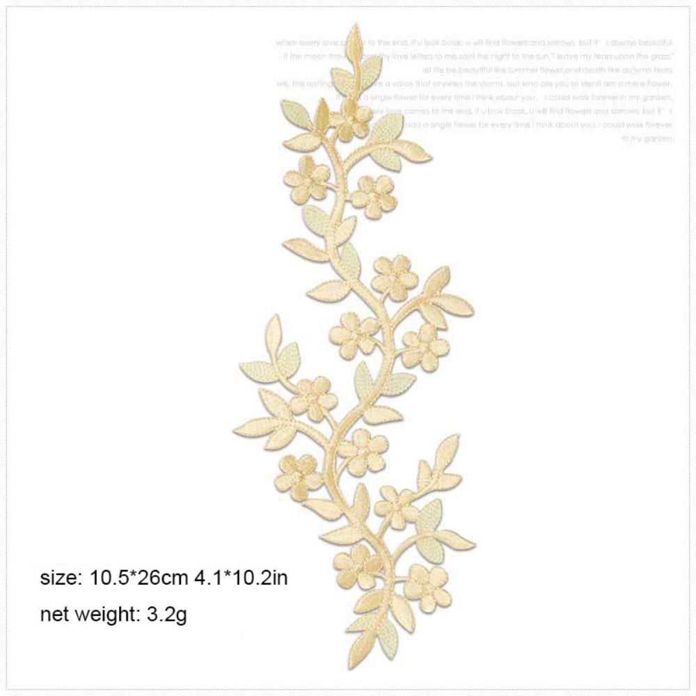 Iron on Patch Decorative Flowers Embroidery Vine Leaves DIY Cloth Patches Cheongsam Bag Patch