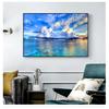 Posters and Prints Canvas Painting Mediterran Scandinavian Wall Art Picture for Living Room Natural Sunset Could Lake Landscape