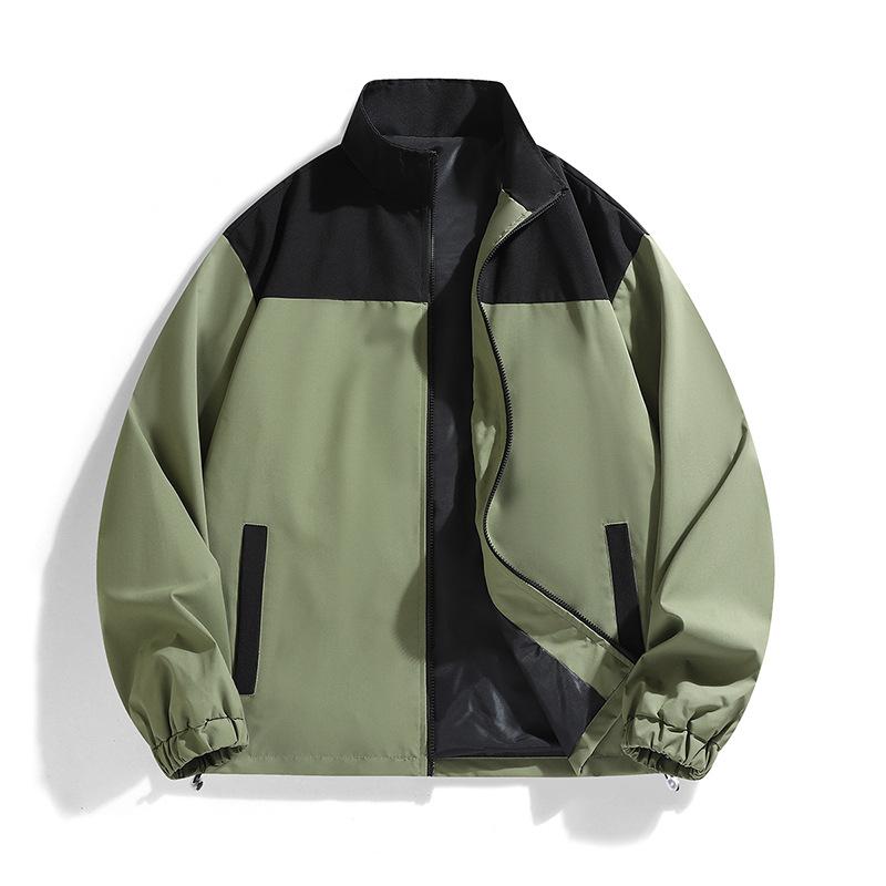 Осенняя куртка Модная куртка со стойкой воротником Новый стиль Мужская и женская Свободная Весенне-осенняя Повседневная Ветрозащитная Куртка для пары Мужская