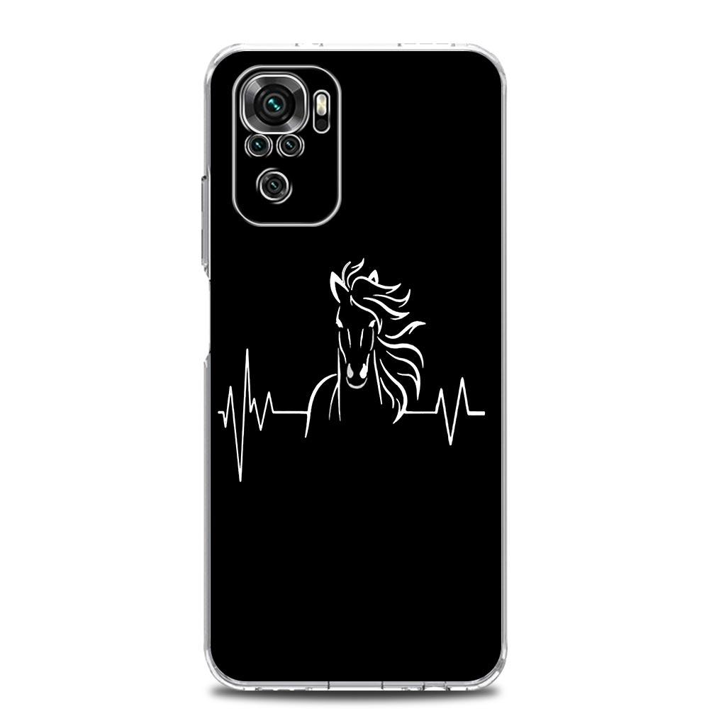 Чехол для телефона с рисунком лошади для Xiaomi Redmi Note 13 12 5G 9S 9 8 10 11 Pro Plus 4G 9T 13C 12C10C 9C 9A 7 Pro, прозрачный чехол