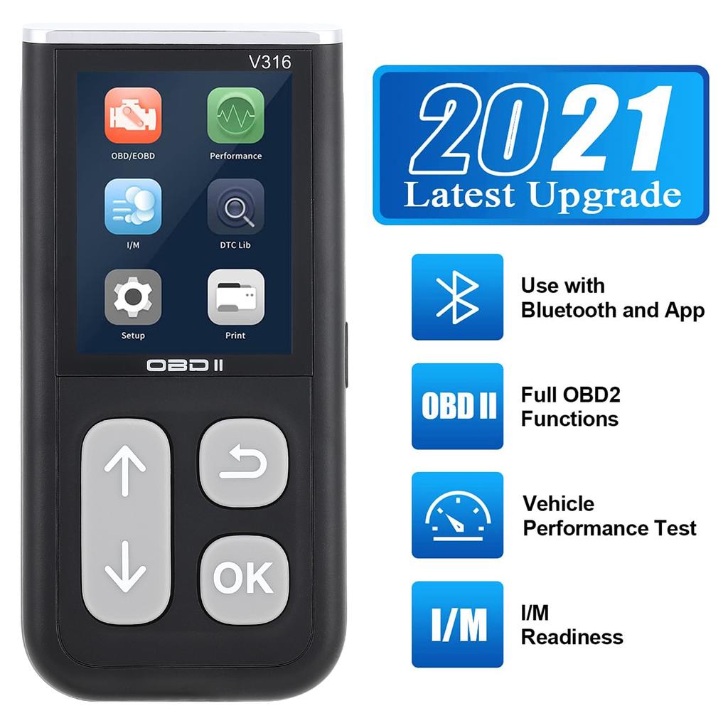 Сканер V316 OBD2 Считыватель автомобильных кодов с Bluetooth, неисправность двигателя, считывание кодов, очистка кодов, просмотр данных стоп-кадра, проверка готовности I/M, диагностическое сканирование CAN