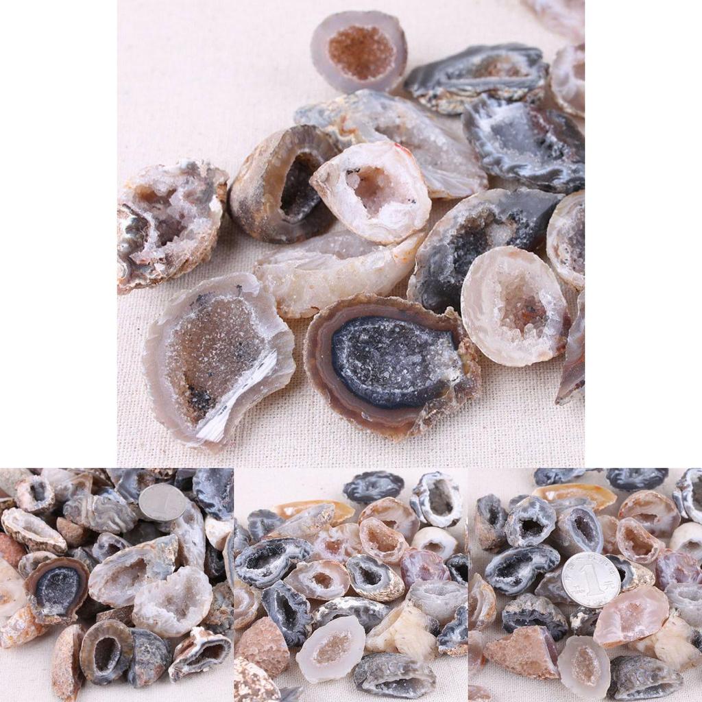 Striking 10pcs Geodes Oco Agate Natural Crystals With Unique Lines For Decorative Ornaments