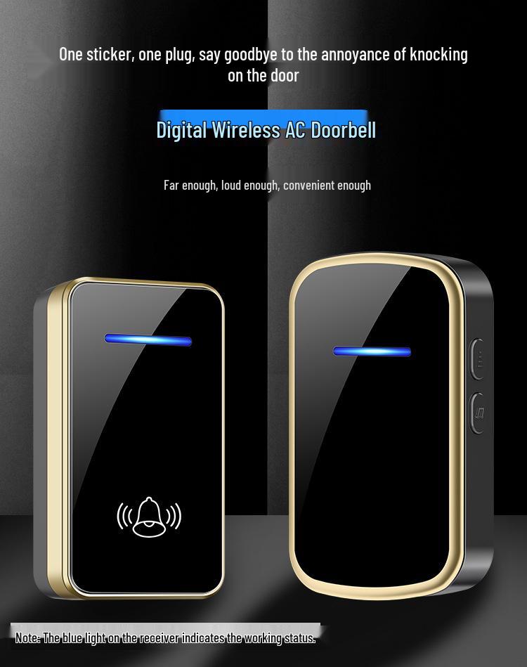 International Wireless Multi-Plug Doorbell: EU/US/UK/AU-Ready with 433 MHz Range