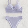 2023 Европейский и американский раздельный купальник бикини с завышенной талией и контролем живота, со стальной поддержкой и эффектом пуш-ап для маленькой груди