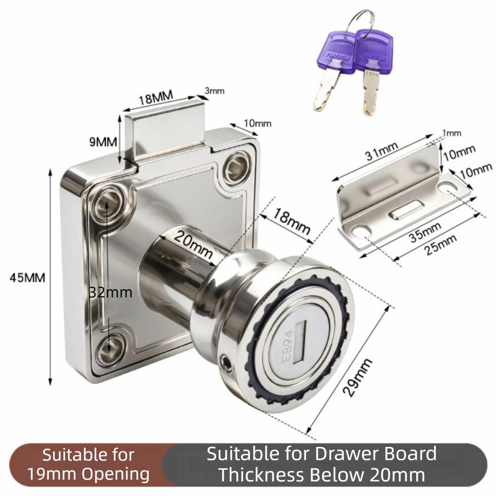 With Key Drawer Lock Zinc Alloy Desk Lock Solid Furniture Lock Office Use