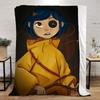 Одеяло с персонажами Coraline для дивана, зимние пушистые мягкие одеяла с персонажами, вязаные пледы из микрофибры, постельное белье для домашнего интерьера, плед для кровати