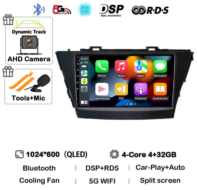 Android 14 Carplay для Toyota Prius Plus V Alpha 2012 2013 2014 2015 2016 2017 LHD/RHD автомобильный радиоприемник мультимедийный плеер стерео GPS BT
