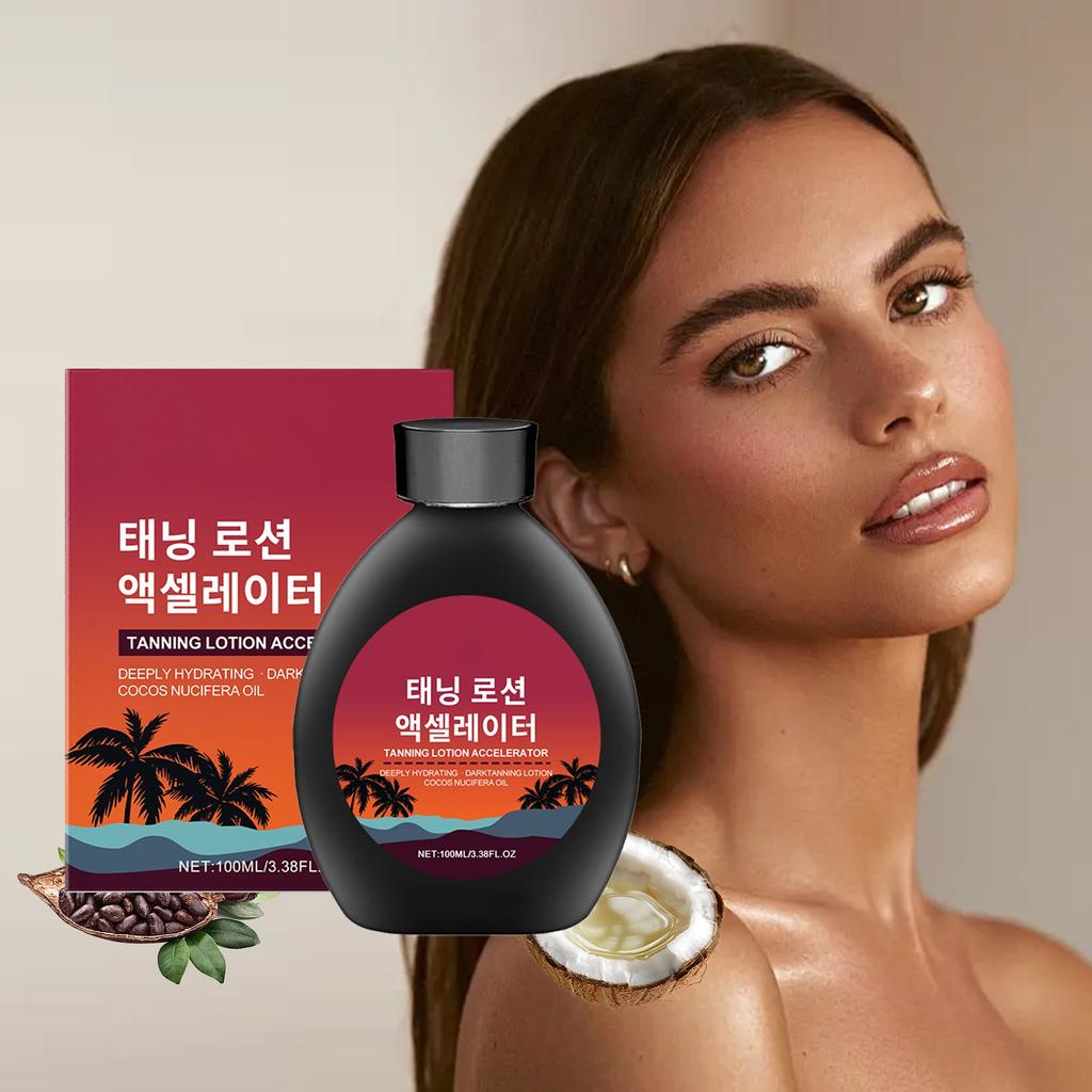 Гель для загара, интенсивный гель для загара, гель для загара для солярия, стойкий водостойкий для потрясающего загара для тела и лица 100 мл